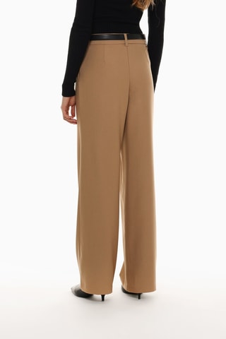 Pantalon wide legs - Marron clair