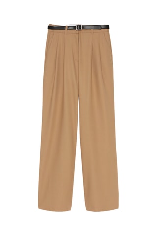 Pantalon wide legs - Marron clair
