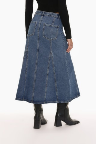 Jupe midi en jean - Bleu