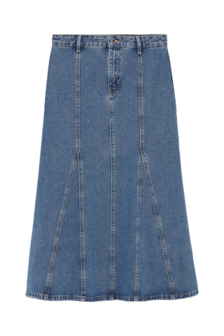Jupe midi en jean - Bleu