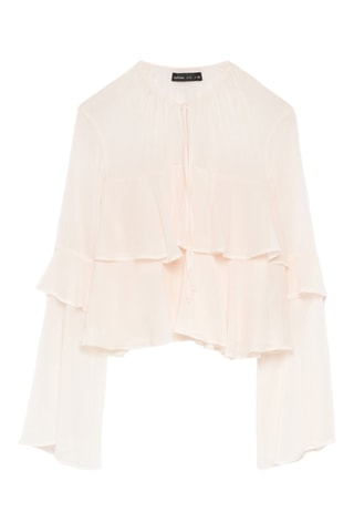 Blouse volantée - Ecru