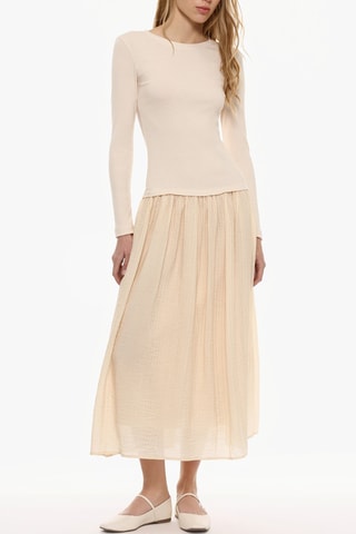 Robe trompe-l’œil - Beige