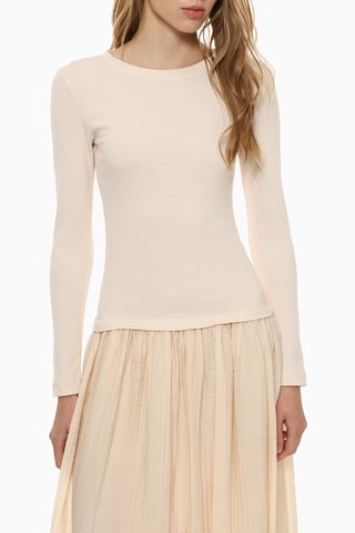 Robe trompe-l’œil - Beige