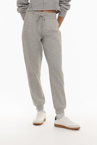 Jogging taille haute - Gris clair chiné