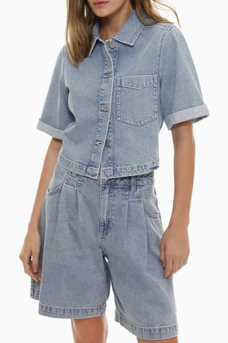 Chemisier en jean - Bleu clair