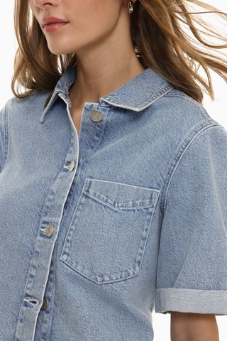 Chemisier en jean - Bleu clair