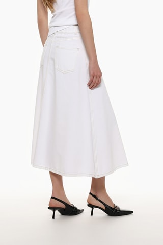 Jupe midi taille haute - Blanc