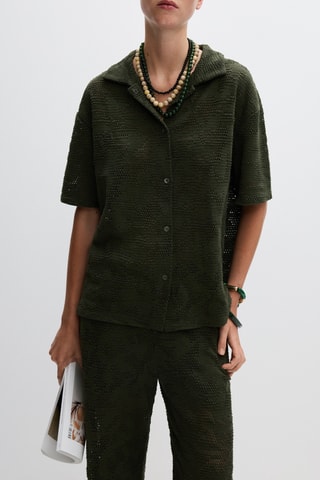 Chemisier en dentelle - Vert foncé