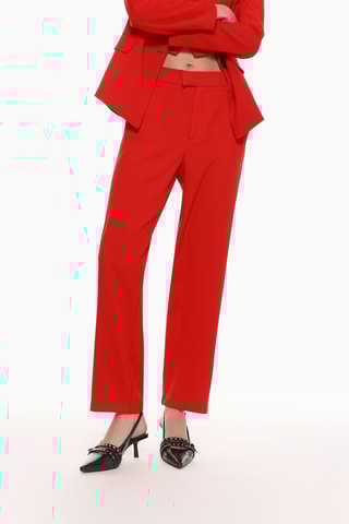 Pantalon taille haute - Rouge