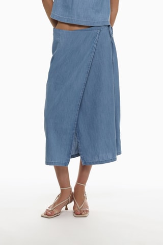 Jupe portefeuille en jean - Bleu