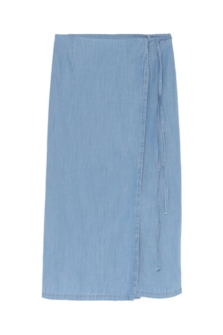 Jupe portefeuille en jean - Bleu