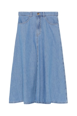 Jupe midi en jean - Bleu