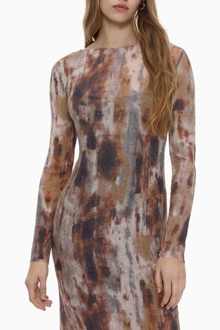 Robe fourreau - Rose et marron