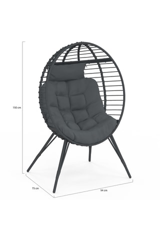 Fauteuil oeuf sur pied - Gris anthracite