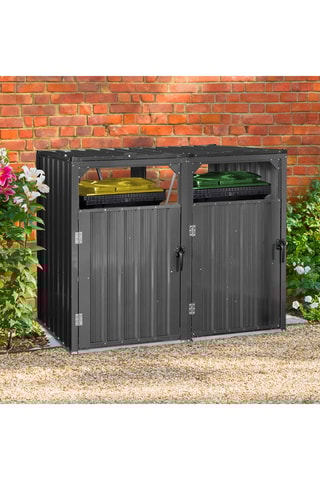 Cache-poubelles double - 147 x 80 x 120 cm