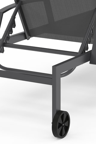 2 transats inclinables avec tablette Bornéo - Gris anthracite