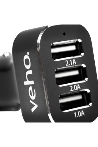 Adaptateur allume-cigare triple USB - Noir