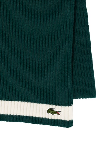 Echarpe en laine - Vert foncé et écru