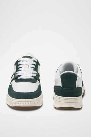 Baskets en cuir L001 - Blanc et vert foncé