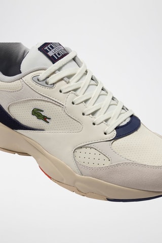 Baskets en cuir Storm 96 - Ecru et bleu marine