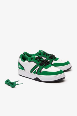 Baskets en cuir L001 - Blanc et vert