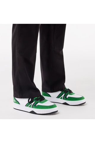 Baskets en cuir L001 - Blanc et vert