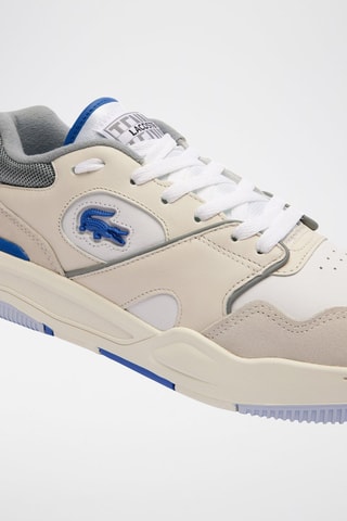 Baskets en cuir Lineshot - Blanc et bleu roi