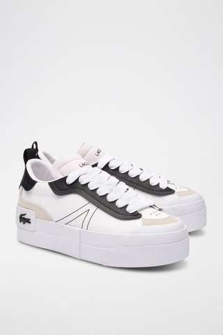 Baskets en cuir L004 - Blanc et noir