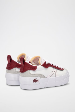 Baskets plateformes en cuir L004 Platform - Blanc et bordeaux