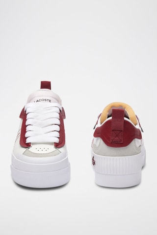 Baskets plateformes en cuir L004 Platform - Blanc et bordeaux