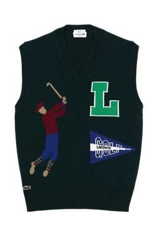 Pull sans manches en laine - Vert foncé