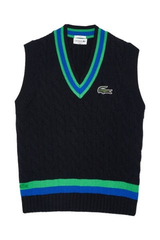 Pull classic fit sans manches en laine - Noir