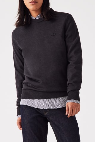 Pull regular en laine - Anthracite chiné