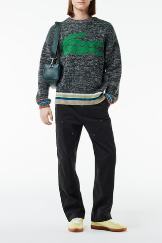 Pull loose en laine et alpaga - Gris chiné