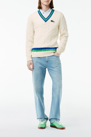 Pull classic fit en laine - Ecru