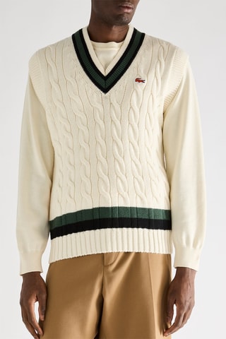 Pull classic fit sans manches en laine - Blanc