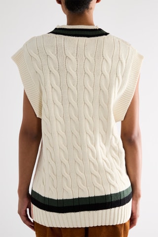 Pull classic fit sans manches en laine - Blanc