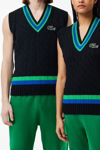 Pull classic fit sans manches en laine - Noir