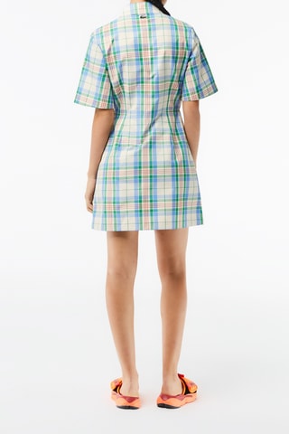 Robe chemise slim - Ecru et ciel