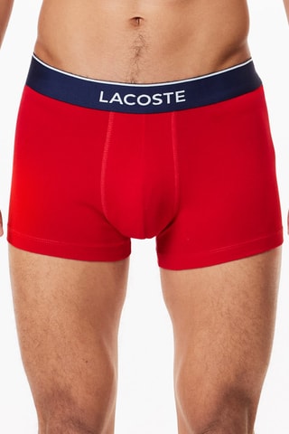 3 boxers - Gris chiné, bleu marine et rouge