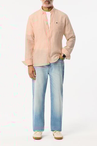 Chemise regular en lin - Pêche