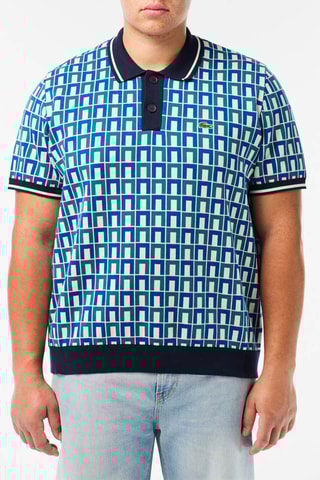 Polo regular en coton biologique - Turquoise et bleu marine