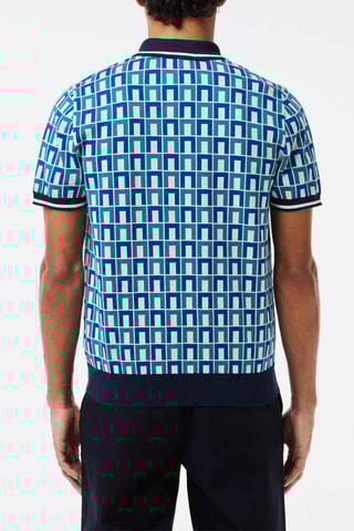 Polo regular en coton biologique - Turquoise et bleu marine