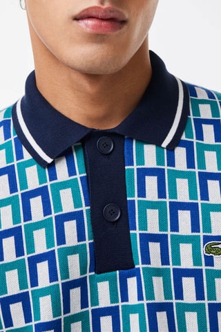 Polo regular en coton biologique - Turquoise et bleu marine