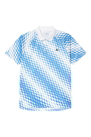 Polo regular Lacoste Tennis x Novak Djokovic - Blanc et bleu pétrole