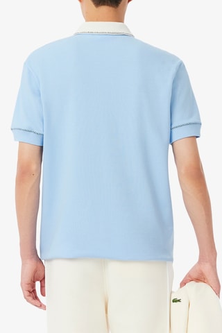 Polo classic fit en coton biologique - Ciel et blanc