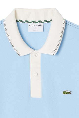 Polo classic fit en coton biologique - Ciel et blanc