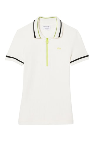 Polo slim - Blanc et vert clair