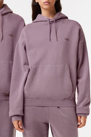 Sweat loose à capuche en coton biologique - Mauve