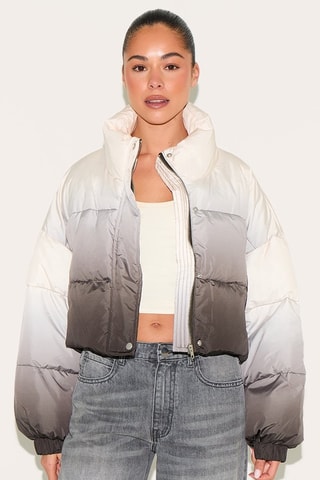 Piumino dip and dye - Bianco e antracite - Pretty Little Thing